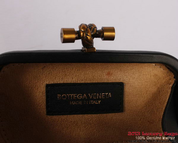 Bottega Veneta Intrecciato Silk Stretch Knot Clutches BV8615 Black