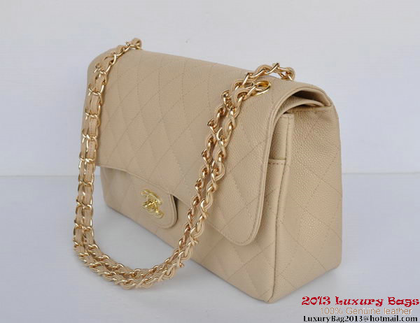 Chanel Jumbo Quilted Classic Cannage Patterns Flap Bag A58600 Apricot Gold