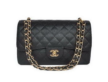 Chanel Jumbo Quilted Classic Cannage Patterns Flap Bag A58600 Black Gold