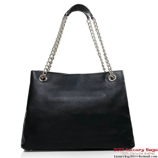 Gucci 308982 A7M0G 1000 Soho Medium Tote Bag Black