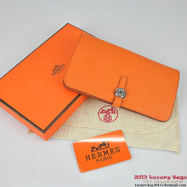 Hermes Dogon Wallet Travel Case H001 Orange