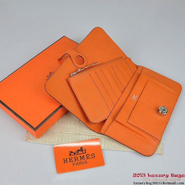 Hermes Dogon Wallet Travel Case H001 Orange