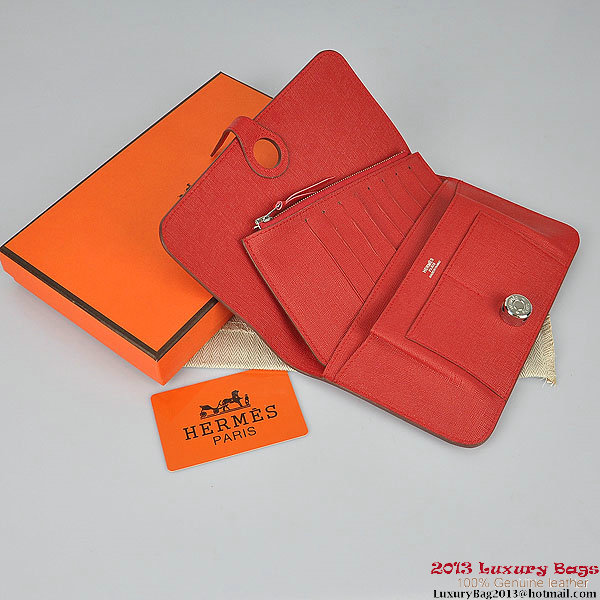 Hermes Dogon Wallet Travel Case H001 Red