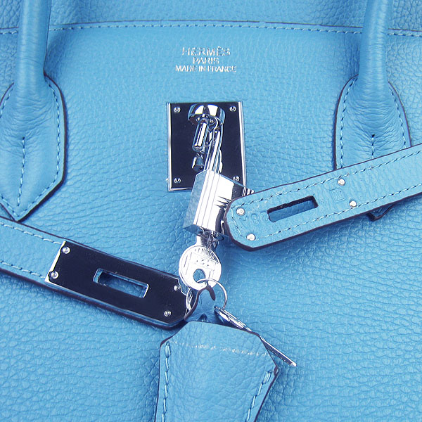 Hermes Birkin 40CM Togo Bag Light Blue 6099 Silver