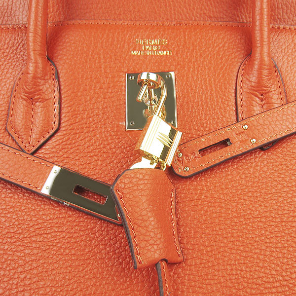 Hermes Birkin 40CM Togo Bag Orange 6099 Gold