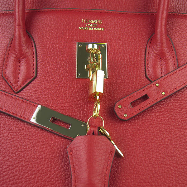 Hermes Birkin 40CM Togo Bag Red 6099 Gold