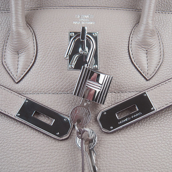 Hermes Birkin 6109 Togo Leather Bag Grey 42cm Silver