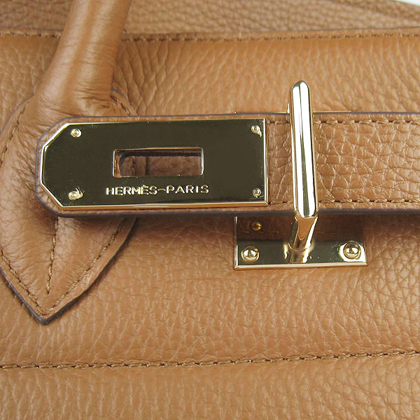 Hermes Birkin 6109 Togo Leather Bag Light Coffee 42cm Gold