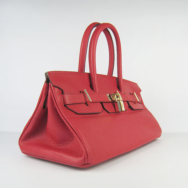 Hermes Birkin 6109 Togo Leather Bag Red 42cm Gold