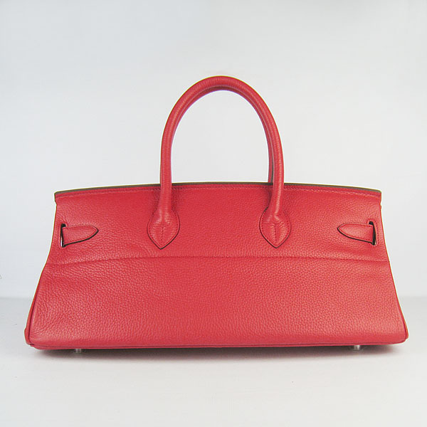 Hermes Birkin 6109 Togo Leather Bag Red 42CM Silver