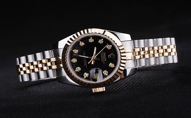 Rolex Datejust Golden&Black 25mm Women Watch-RD3832