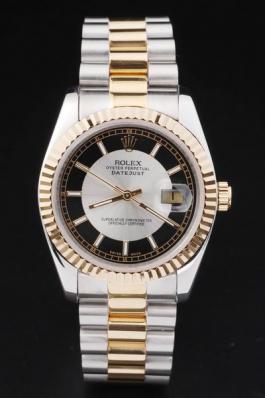 Rolex Datejust Golden&Black Stainless Steel Men Watch-RD2405
