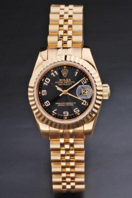 Rolex Datejust Golden&Black Stainless Steel Watch-RD3781