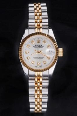 Rolex Datejust Golden White 25mm Women Watch-RD3833