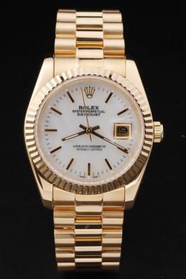 Rolex Datejust Golden&White Cutwork Stainless Steel Watch-RD2400