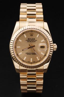 Rolex Datejust Golden Cutwork Stainless Steel Watch-RD2401