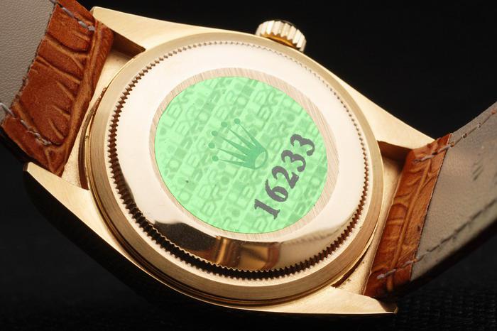 Rolex Datejust Golden Surface Leather 34mm Men Watch-RD4016