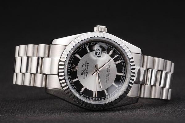 Rolex Datejust Mechanism Silver Bezel Black Surface Watch-RD2414