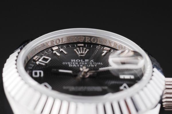 Rolex Datejust Mechanism Silver Bezel&Black Surface Watch-RD2452