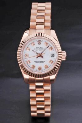 Rolex Datejust Rose Gold&White Surface 25mm Watch-RD3758