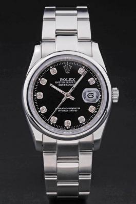 Rolex Datejust Stainless Steel Black Watch-RD3876