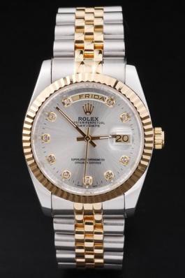 Rolex Day-Date Golden&White Surface Cutwork Watch-RD2445