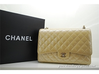 Chanel Import Paint Maxi Silver Chain Flap Bag 36070 Cream
