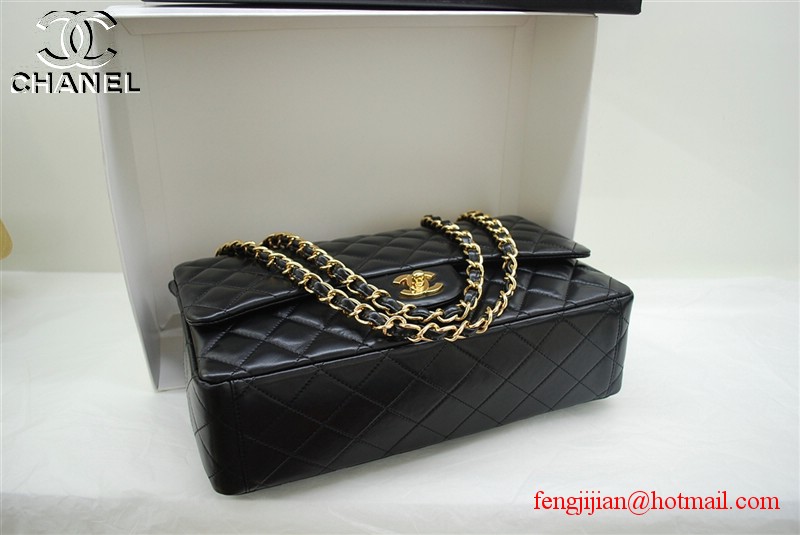 Chanel classic black Flap Bag 36070 gold chain