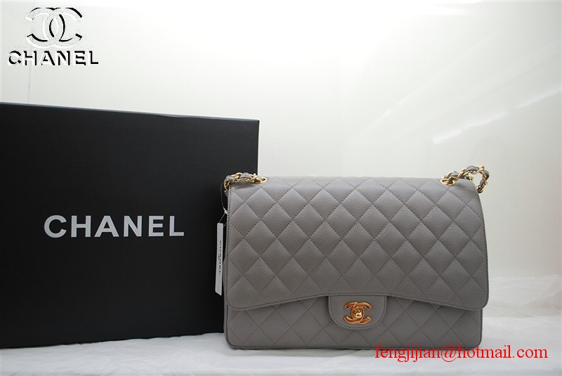 Chanel Early Spring Maxi Flap Bag 36070 Grey