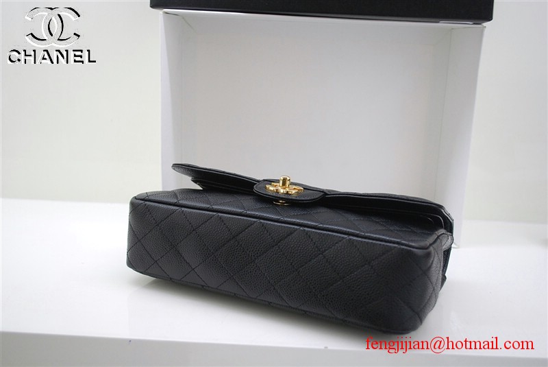 Chanel 2.55 Double Flap Gold Hardware A1112 Black