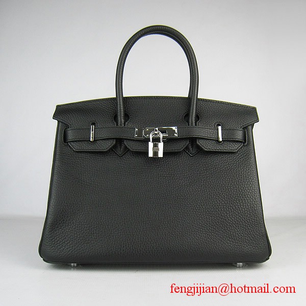 Hermes Birkin 30cm Togo Leather Bag Black 6088