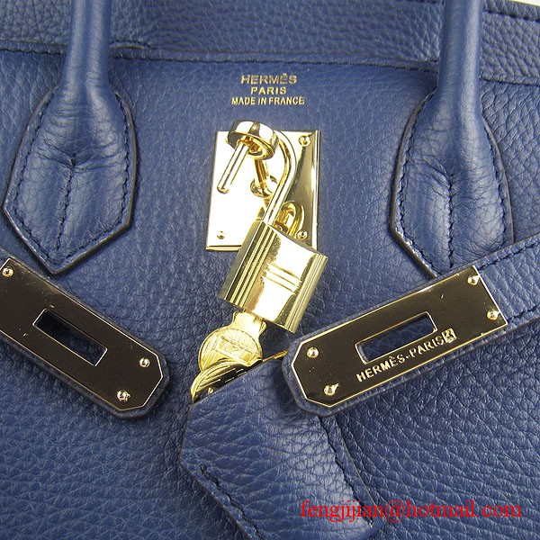 Hermes Birkin 30cm Togo Leather Bag Dark Blue 6088