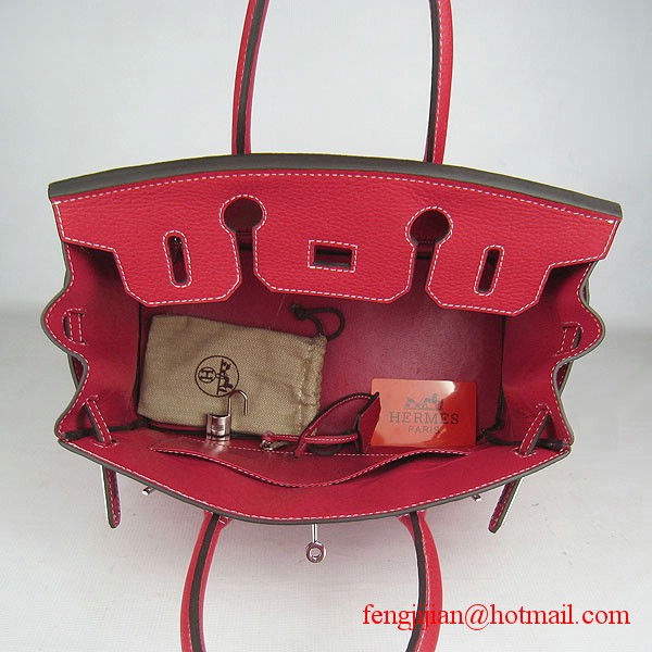 Hermes Birkin 30cm Togo Leather Bag Red 6088