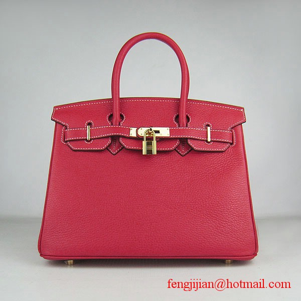 Hermes Birkin 30cm Togo Leather Bag Red 6088