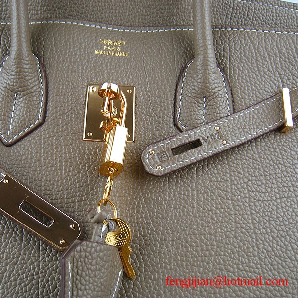 Hermes Birkin 35cm Tendon Veins Leather Bag Khaki Gold Hardware