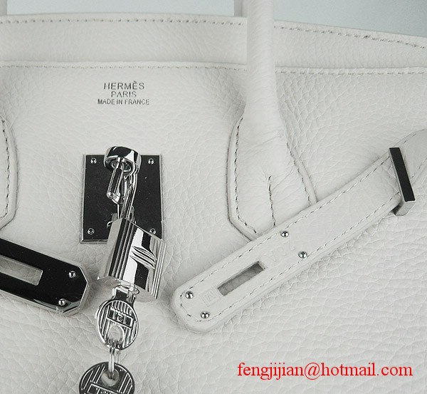 Hermes 35cm Embossed Veins Leather Bag Beige 6089 Silver Hardware
