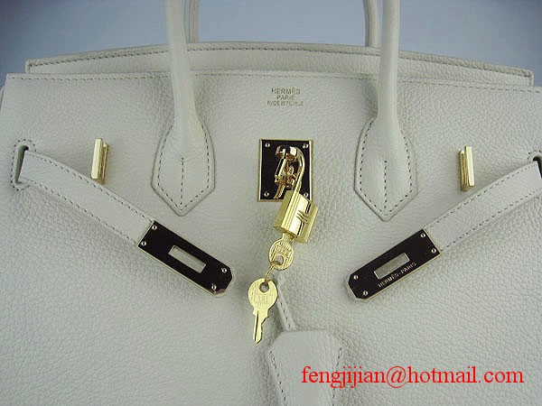Hermes 35cm Embossed Veins Leather Bag Beige 6089 Gold Hardware