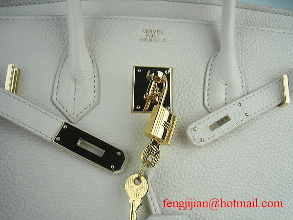 Hermes 35cm Embossed Veins Leather Bag Beige 6089 Gold Hardware