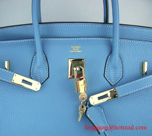 Hermes Birkin 40cm Togo Bag Light Blue 6099