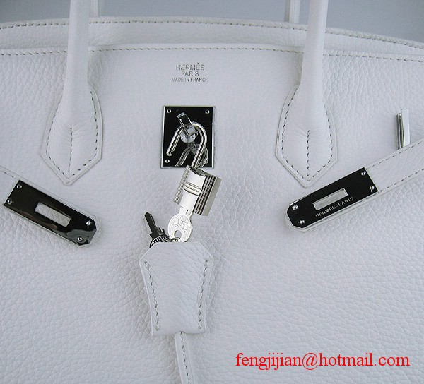 Hermes Birkin 40cm Togo Bag 6099 Light White silver padlock