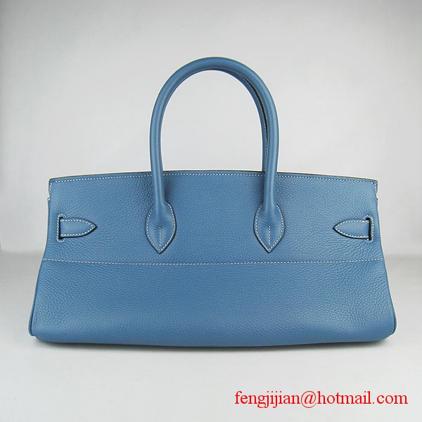 Hermes Birkin 42cm Togo Leather Bag 6109 Blue gold padlock