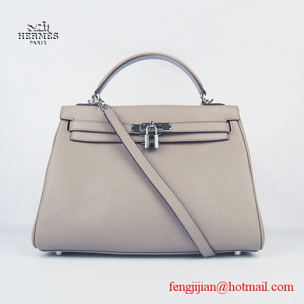 Hermes Kelly 32cm Togo Leather Bag Grey 6108