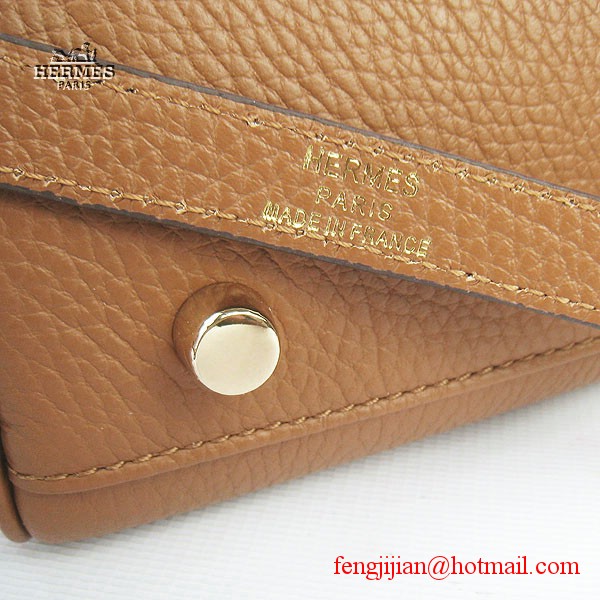 Hermes Kelly 32cm Togo Leather Bag Light Coffee 6108 Gold Hardware