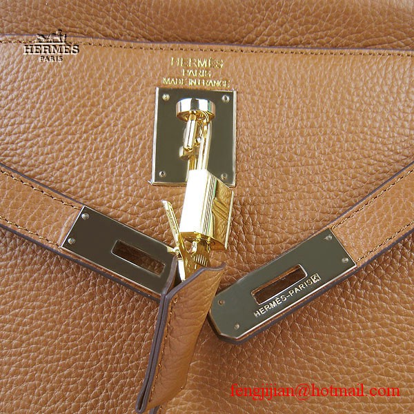 Hermes Kelly 32cm Togo Leather Bag Light Coffee 6108 Gold Hardware