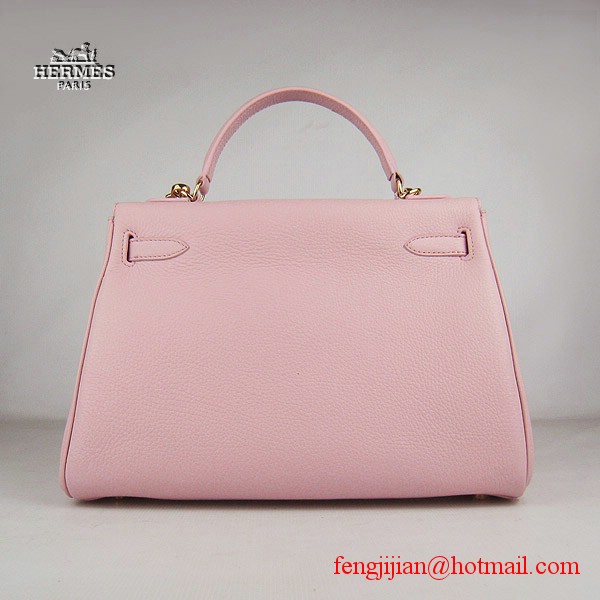 Hermes Kelly 32cm Togo Leather Bag Pink 6108 Gold Hardware