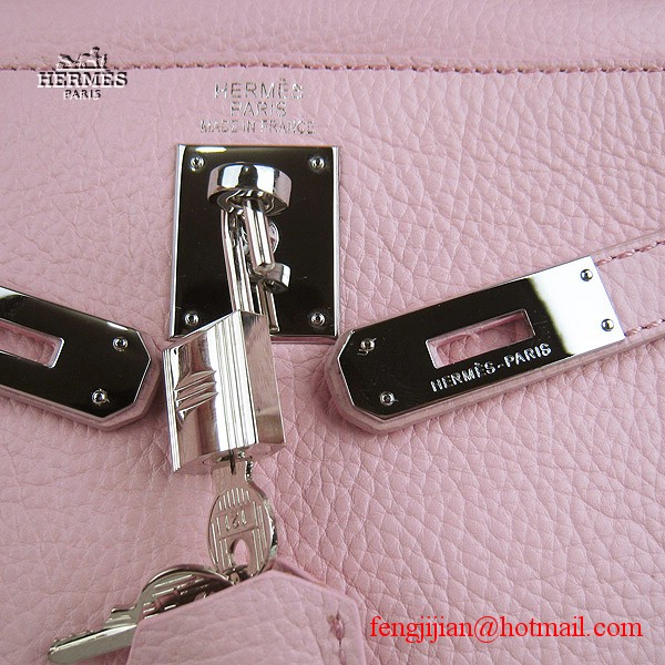 Hermes Kelly 32cm Togo Leather Bag Pink 6108 Silver Hardware