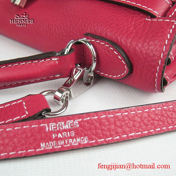 Hermes Kelly 32cm Togo Leather Bag Red 6108 Silver Hardware