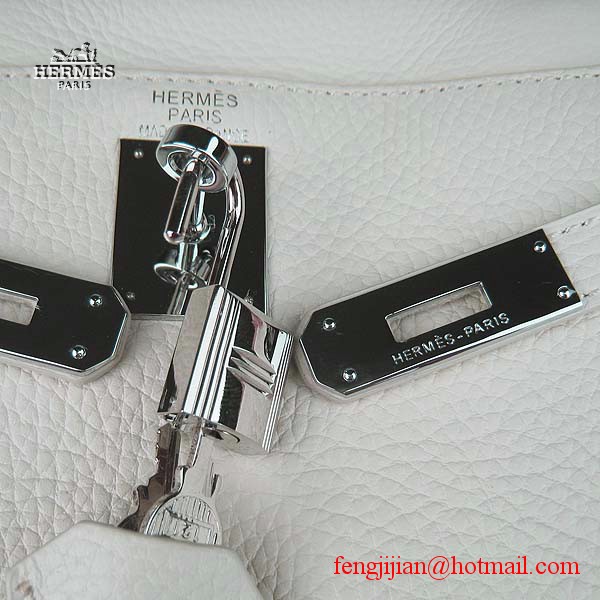 Hermes Kelly 32cm Togo Leather Bag Beige 6108 Silver Hardware