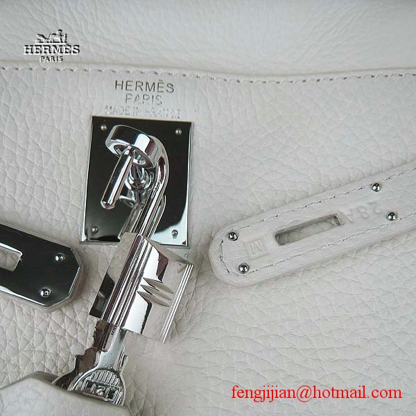 Hermes Kelly 32cm Togo Leather Bag Beige 6108 Silver Hardware