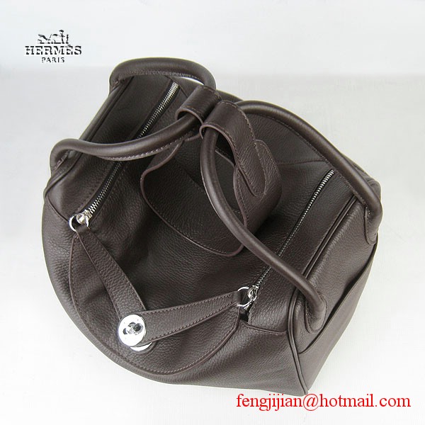 Hermes Women Shoulder Bag Dark Coffee 6208